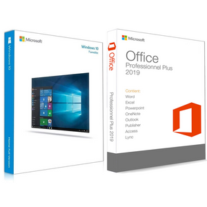 Pack 2-en-1 Windows 10 Famille et Office 2019 Pro Plus pour PC
